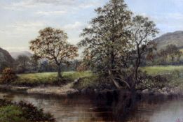T S Voil on canvasRiver landscapemonogrammed and dated 186828 x 43cm