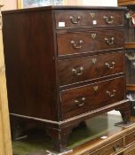 A mahogany chest of drawers, W.79cm