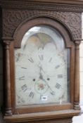 A John Muzzel of Horsham, late 18th century oak 8 day longcase clock, H.196cm