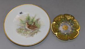 A set of eight porcelain dishes and six glass bowls