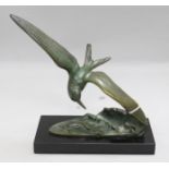 An Art Deco bronze model of a bird, by Irene Rochard