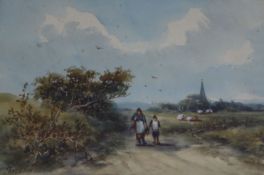 F.E. Jamieson, pair of watercolours, 17 x 24cm