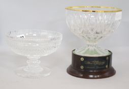 Two gilt and cut glass bowls