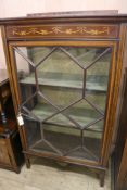 An Edwardian inlaid mahogany display cabinet, W.78cm