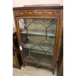 An Edwardian inlaid mahogany display cabinet, W.78cm