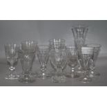 A collection of ten late 18th and early 19th century wine and liqueur glasses