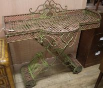 A French wrought iron table, W.120cm