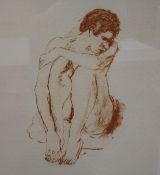 Ruskin Spear, two limited edition prints, seated nudes, signed, 20/85, 54 x 37cm