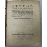 Cicero - M.T. Ciceronis in M. Antonium Philippicae Orationes ..., calf, front board detached,