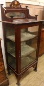 An Edwardian inlaid mahogany china display cabinet, W.61cm