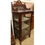 An Edwardian inlaid mahogany china display cabinet, W.61cm