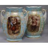 A pair of large French porcelain vases