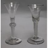 Two airtwist wine glasses, c.1750