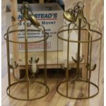 A pair of Jim Lawrence gilt metal hall lanterns