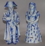 A pair of French faience jugs of Emperor Napoleon and Empress Josephine, c.1900