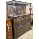 An oak court cupboard, W.108cm