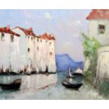 Godwin Bennett (1888-?)pair of oils on canvasItalian lake scenessigned39 x 49cm