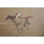 William Papas (1927-2000)watercolour on brown paperRacehorse with jockey upsigned69 x 99cm