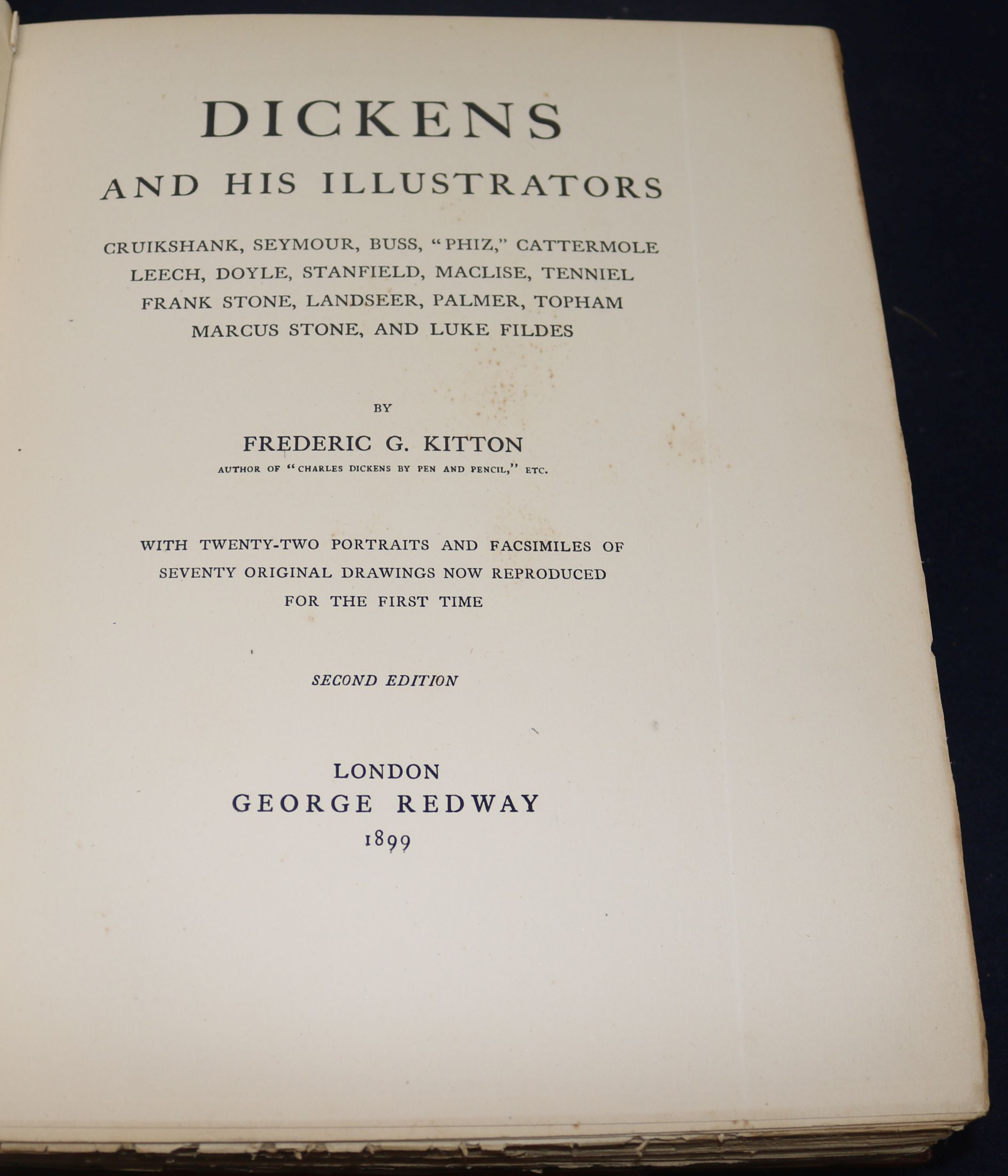 Kitton, Frederick George - Dickens and His Illustrators, quarto, 2nd edition, half morocco, London - Image 4 of 4