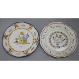 Nine French Revolution commemorative faience plates