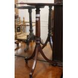 A pair of mahogany tripod tables, H.74cm