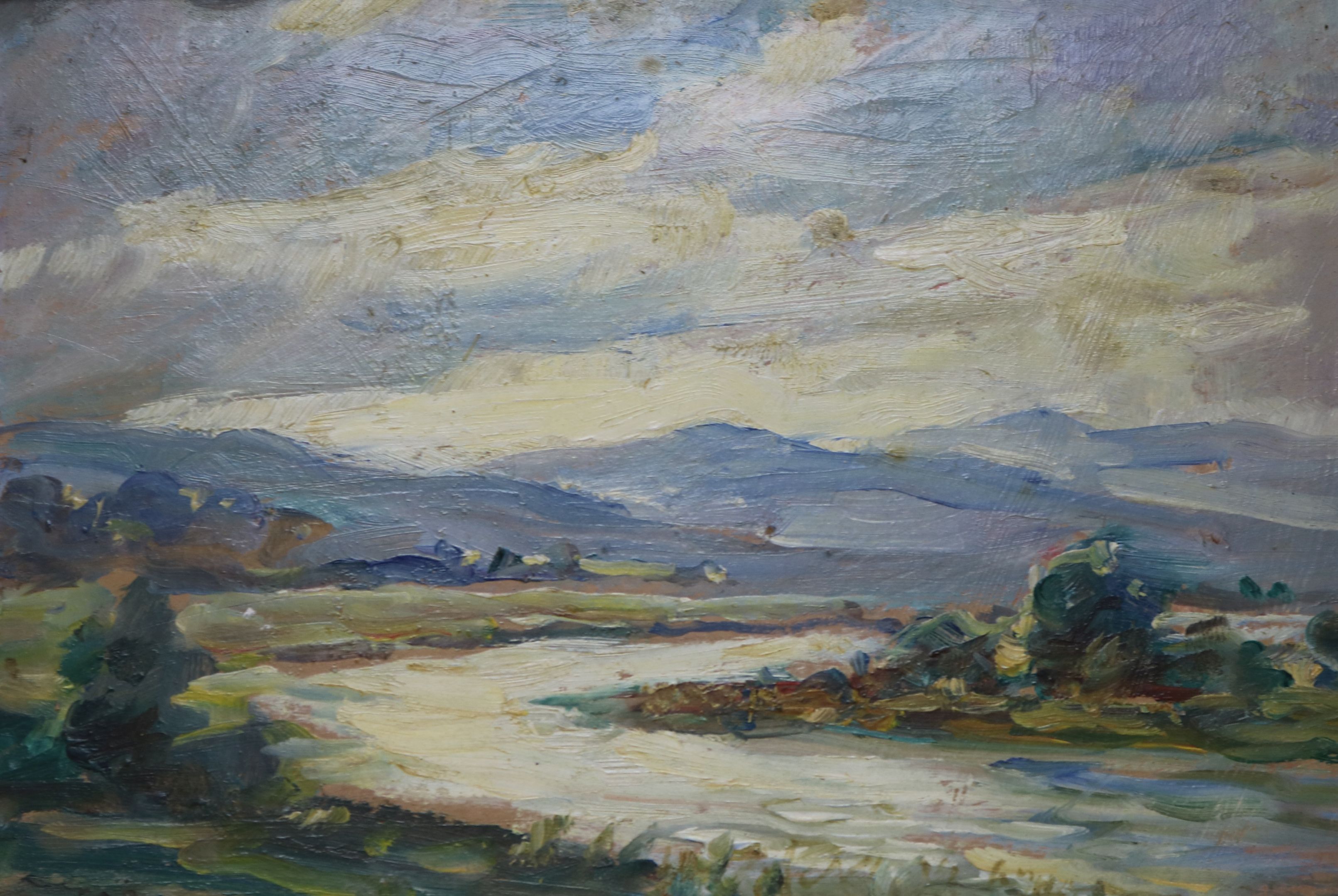 Frank Ernest Beresford (1881-1967), oil on panel, "On The Loch", 14.5 x 22cm