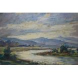 Frank Ernest Beresford (1881-1967), oil on panel, "On The Loch", 14.5 x 22cm