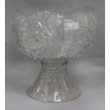 A large Bohemian glass pedestal bowl