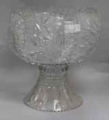 A large Bohemian glass pedestal bowl