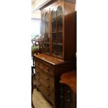 A secretaire bookcase, H.220cm