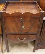 A George III mahogany galleried top night commode, W.54cm