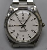 A gentleman's early 1980's stainless steel Rolex Oyster Perpetual superlative chronometer wrist