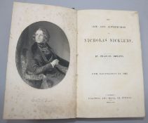 Dickens, Charles - Nicholas Nickelby, 1st edition, in book form, 8vo, olive green cloth, illustrated