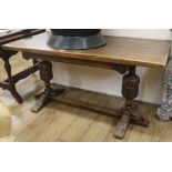 A small oak refectory table, W.149cm