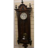 A 19th century mahogany Vienna timepiece, H.125cm