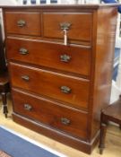 An Edwardian mahogany chest of two short and three long drawers, W.92cm