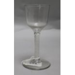 A double series opaque twist wine glass, c.1760