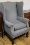 A George II style wing armchair