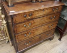 A George III inlaid mahogany chest of drawers, W.96cm