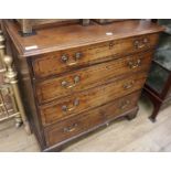 A George III inlaid mahogany chest of drawers, W.96cm