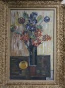 Bossardoil on canvasStill life of flowers in a vasesigned60 x 36cm.