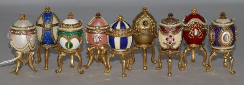 House of Faberge. Nine miniature eggs