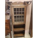 A slim Edwardian oak bookcase, H.118cm