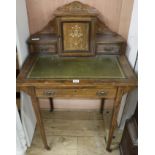 An Edwardian inlaid rosewood bonheur du jour, W.68cm