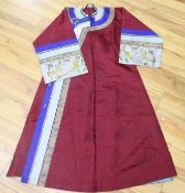 A Chinese maroon satin lady's robe