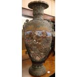 A large Japanese enamelled earthenware vase