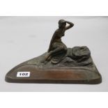 A Secessionist bronze inkstand