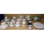 A George Jones crescent china cabinet cup and saucer, etc