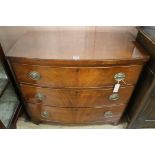A Regency bowfront chest of drawers, W.90cm