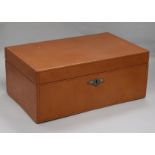 A stitched leather covered humidor